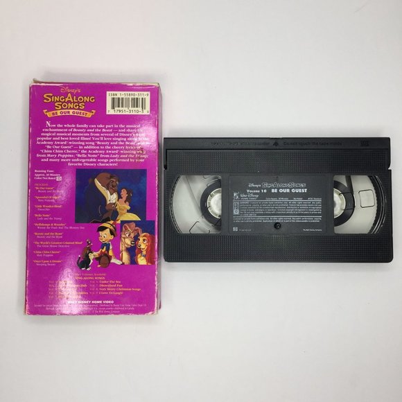 Vintage Set 6 Disney's Sing Along Songs VHS Be Guest Fun Music Bare Necessities - Picture 4 of 15